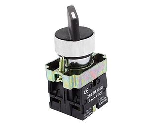 sourcingmap ZB2-BE101C Sélecteur rotatif 3 positions à verrouillage - 2 contacts N/O - 22 mm 6KV 10A 600V