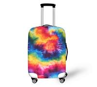 Souriant Golden Retriever Valise Protecteur Femme Élastique Protection Lavable Chien Peinture Aquarelle Couverture de Bagage Cadeau pour Famille ou Ami, Dégradé tie-dye arc-en-ciel, XL(29-32 IN)
