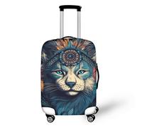 Souriant Golden Retriever Valise Protecteur Femme Élastique Protection Lavable Chien Peinture Aquarelle Couverture de Bagage Cadeau pour Famille ou Ami, Lion Mandala, XL(29-32 IN)