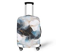 Souriant Golden Retriever Valise Protecteur Femme Élastique Protection Lavable Chien Peinture Aquarelle Couverture de Bagage Cadeau pour Famille ou Ami, Texture marbrée Fluide Art, XL(29-32 IN)