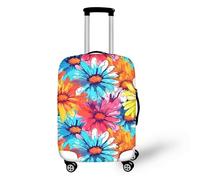 Souriant Golden Retriever Valise Protecteur Femme Élastique Protection Lavable Chien Peinture Aquarelle Couverture de Bagage Cadeau pour Famille ou Ami, Marguerite/arc-en-ciel, S(18-21 IN)