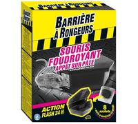 Souricide foudroyant - BARRIERE A RONGEURS - Appât sur pâte - Lieux secs - 80g