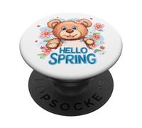 Souriez au printemps avec cette charmante tenue d'ours en peluche PopSockets PopGrip Adhésif