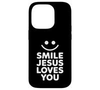 Souriez, Jésus vous aime, drôle de foi chrétienne Coque pour iPhone 14 Pro