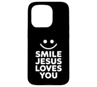 Souriez, Jésus vous aime, drôle de foi chrétienne Coque pour iPhone 15 Pro