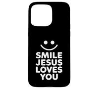 Souriez, Jésus vous aime, drôle de foi chrétienne Coque pour iPhone 15 Pro Max