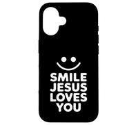Souriez, Jésus vous aime, drôle de foi chrétienne Coque pour iPhone 16