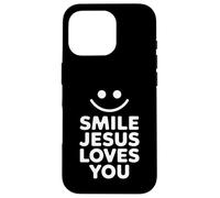 Souriez, Jésus vous aime, drôle de foi chrétienne Coque pour iPhone 16 Pro