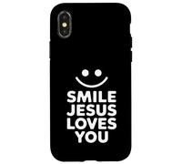 Souriez, Jésus vous aime, drôle de foi chrétienne Coque pour iPhone X/XS