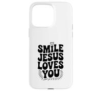 Souriez, Jésus Vous Aime, Foi chrétienne, Source d'inspiration Coque pour iPhone 15 Pro Max