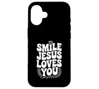 Souriez, Jésus Vous Aime, Foi chrétienne, Source d'inspiration Coque pour iPhone 16