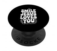 Souriez, Jésus Vous Aime, Foi chrétienne, Source d'inspiration PopSockets PopGrip Adhésif
