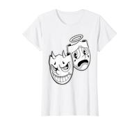 Souriez Maintenant, pleurez Plus Tard, Angel Devil, Happy Sad, Dessin animé Vintage T-Shirt Graphique avec Valeur