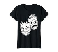 Souriez Maintenant, pleurez Plus Tard, Angel Devil, Happy Sad, Dessin animé Vintage T-Shirt Graphique avec Valeur