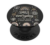 Souriez Tous Les Jours, Trouvez la beauté de Chaque Instant, Aimez Le Positif PopSockets PopGrip Adhésif