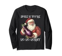 Souriez Vilain du Père Noël si Vous êtes excité Manche Longue