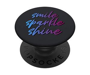 Sourire Brillance Étincelle XS Noir Bleu Violet Ombre de mot PopSockets PopGrip - Support et Grip pour Smartphone/Tablette avec un Top Interchangeable