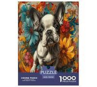 Sourire Chien Puzzle 1000 Pieces Cadeau Unique Jeu Éduchatif Défi Jouet À De Qualité Supérieure Peinture Art pour Adultes Et Enfants À Partir De 12 Ans 70x50cm/1000pcs