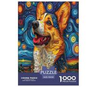 Sourire Chien Puzzles 1000 Pieces Cadeau Unique Jeu Éduchatif Challenge Toy À De Qualité Supérieure Peinture Art pour Adultes Et Enfants À Partir De 12 Ans 70x50cm/1000pcs