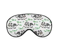 Sourire Debout Vache Masque De Sommeil Bandeau Vert Herbe Réglable Super-Lisse Doux Masque Pour Les Yeux Couverture pour Hommes Femmes Voyage et Sieste