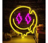Sourire LED Signe Néon Lampe Dimmable Light Up Sign pour chambre Coffee Shop Décoration murale Décoration de fête d'Halloween