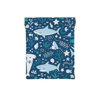 Sourire Requin Animaux Marins Poissons Étoile De Mer Bleu, Sac de Rangement pour Femmes, Portefeuille supérieur à Presser, Petit Porte-Monnaie, Pochette de Changement