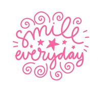sourire tous les jours Stickers lettrage 54.6x60.6cm Amovible sans laisser de colle Rose