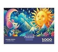 Souris 1000 Pièces Souris Between Sun and Moon in Cosmos Puzzles De Défi Jouet Jeu Éducatif Puzzles Décorationd’intérieur Adultes Art Mural Cadeau 52x38cm/1000pcs