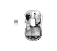 Mobility Lab Souris sans fil Phantom – Bluetooth + 2,4 GHz (récepteur USB) – Blanc/Transparent