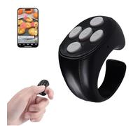 Souris à distance Bluetooth - Rechargeable sans fil - Mini TikTok - Télécommande ergonomique - Vidéo courte / Déclencheur de caméra / e-book - Pour téléphone et tablette iOS Android - Noir