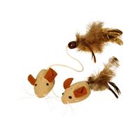Souris à ressorts lin Kerbl Nature (x2) Marron 4,5 cm