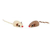 Souris au fil de coton/à la rabane pour chat Trixie Blanc 5 cm