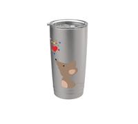 Souris avec coeur de couleur arc-en-ciel Gobelet isotherme en acier inoxydable double paroi