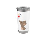 Souris avec coeur de couleur arc-en-ciel Gobelet isotherme en acier inoxydable double paroi