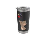 Souris avec coeur de couleur arc-en-ciel Gobelet isotherme en acier inoxydable double paroi