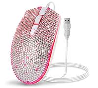 Souris avec fil de strass coloré, souris filaire à 4 boutons, ordinateur portable ergonomique, souris de jeu pour bureau, école, souris optique USB câblée, souris filaire et clavier de 2