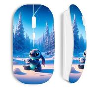 Souris blanc Sans Fil Stitch mignon neige étoilée 3D