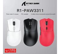 Souris Bluetooth ATTACK SHARK R1, spirale, examinée par influenceurs, marque authentique, capteur PAW3311 avec 1K Hz pour les jeux Blanc