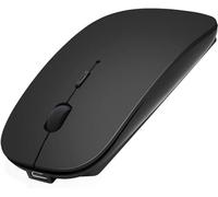 Souris Bluetooth Rechargeable Compatible avec Macbook/iPad/iPhone(iOS13.1.2 ou Supérieur)/PC, Mini Souris Silencieuse pour Android/Windows/Linux, 3 DPI Réglable Bluetooth Nior