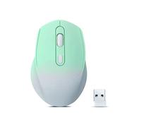 Souris Bluetooth sans fil avec dégradé de couleur, double mode, rechargeable, silencieuse et fine, pour ordinateur portable, ordinateur de bureau, iPad, téléphone, TV (vert dégradé)