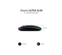 Souris Bluetooth sans fil double plate LED/batterie rechargeable/jusqu'à 1600 DPI