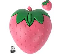 Souris Bluetooth sans fil en forme de fraise, silencieuse, portable, légère, USB, optique sans fil, double mode, pour PC, ordinateur portable, tablette, Mac, MacBook Pro, bureau, enfants, filles,