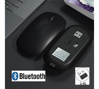 Souris Bluetooth sans fil Rechargeable pour iPad Samsung Huawei MiPad 2.4G USB souris pour Android Windows tablette ordinateur portable Notebook PC - Type black