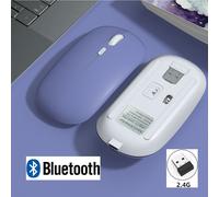 Souris Bluetooth sans fil Rechargeable pour iPad Samsung Huawei MiPad 2.4G USB souris pour Android Windows tablette ordinateur portable Notebook PC - Type Purple