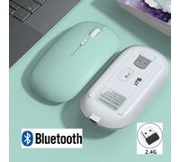 Souris Bluetooth sans fil Rechargeable pour iPad Samsung Huawei MiPad 2.4G USB souris pour Android Windows tablette ordinateur portable Notebook PC - Type green