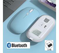 Souris Bluetooth sans fil Rechargeable pour iPad Samsung Huawei MiPad 2.4G USB souris pour Android Windows tablette ordinateur portable Notebook PC - Type Blue