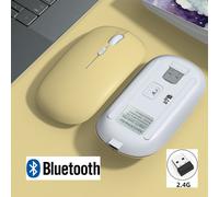 Souris Bluetooth sans fil Rechargeable pour iPad Samsung Huawei MiPad 2.4G USB souris pour Android Windows tablette ordinateur portable Notebook PC - Type Yellow