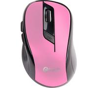 Souris C-TECH WLM-02P, noire et rose, sans fil, 1600DPI, 6 boutons, nano-récepteur USB