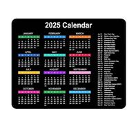 Souris Calendrier 2025 - Calendrier Tapis De Bureau 2025 | Calendrier 2025 PAD Pour Ordinateur Portable | Souris Non Slip 9,8 X 7,8 Pouces Pour Ordinateur Portable, Tapis De Souris Avec Bord De