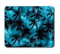 Souris Confortable Mat - Motif Bleu Palmier x Cool 23,5 19,6 cm (9,3 x 7,7 Pouces) pour Les Ordinateurs et Ordinateurs Portables, de Bureau, Cadeaux, Base antidérapante - RM2479